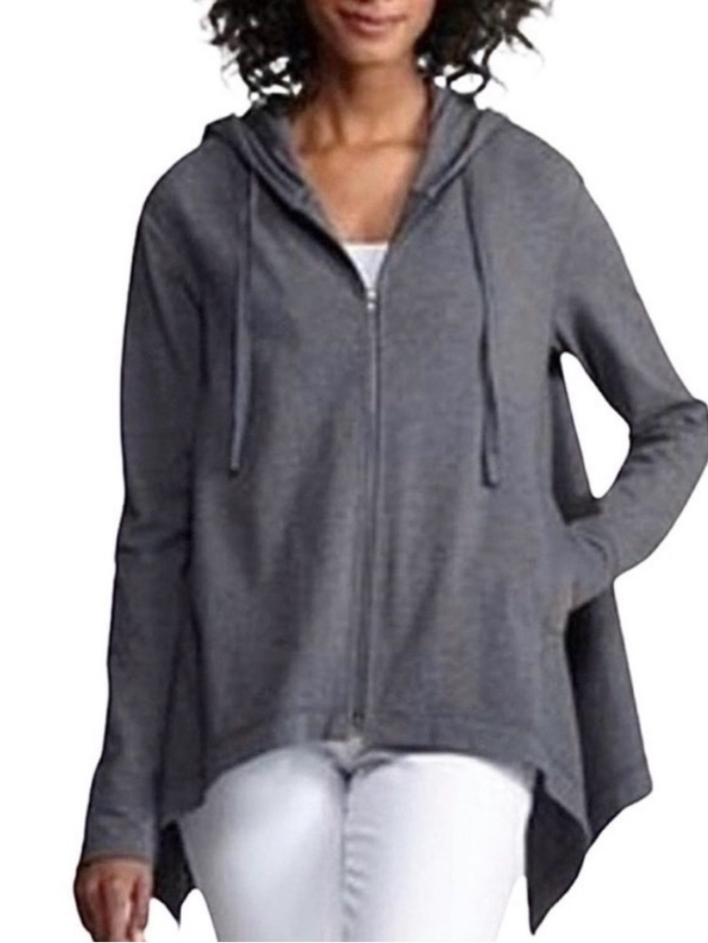 Eileen Fisher Dark Gray Zip-Up Hoodie